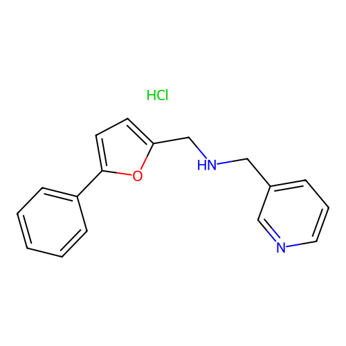 1-(5-phenylfuran-2-yl)-N-(pyridin-3-ylmethyl)methanamine hydrochloride structure