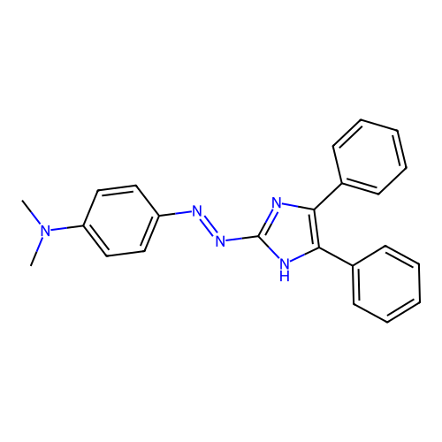 4-[(E)-(4,5-diphenyl-1H-imidazol-2-yl)diazenyl]-N,N-dimethylaniline structure