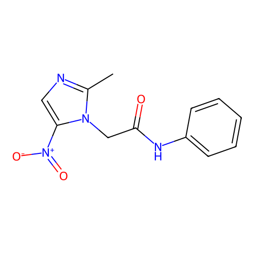 2-(2-methyl-5-nitro-1H-imidazol-1-yl)-N-phenylacetamide structure