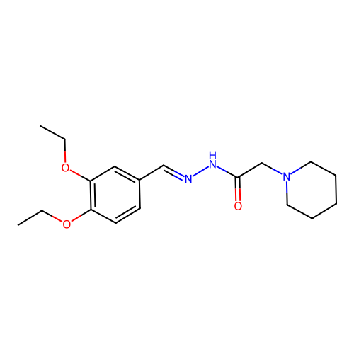 N'-(3,4-diethoxybenzylidene)-2-(1-piperidinyl)acetohydrazide structure
