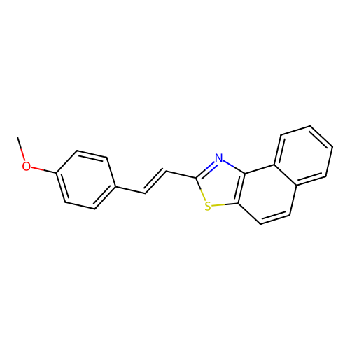2-[(E)-2-(4-methoxyphenyl)ethenyl]benzo[e][1,3]benzothiazole structure