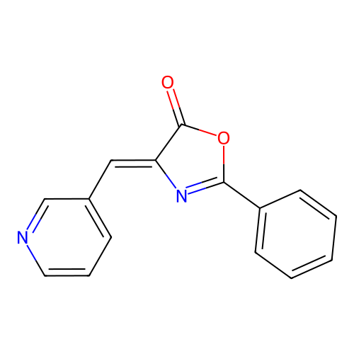 2-phenyl-4-(pyridin-3-ylmethylene)oxazol-5(4H)-one structure