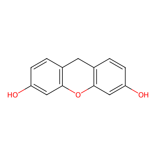9H-xanthene-3,6-diol structure