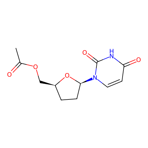 Uridine, 2',3'-dideoxy-, 5'-acetate structure