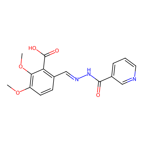 2,3-Dimethoxy-6-[(pyridine-3-carbonyl)-hydrazonomethyl]-benzoic acid structure