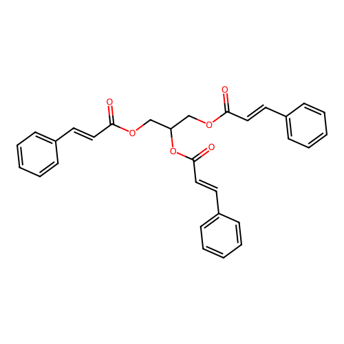 Propane-1,2,3-triyl (2E,2'E,2''E)tris(3-phenylprop-2-enoate) structure