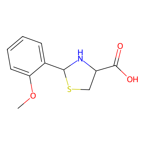 2-(2-Methoxyphenyl)-1,3-thiazolidine-4-carboxylic acid structure