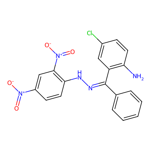 Methanone, (2-amino-5-chlorophenyl)phenyl-, (2,4-dinitrophenyl)hydrazone structure