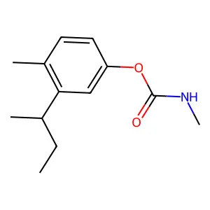 Carbamic acid, methyl-, 3-sec-butyl-p-tolyl ester structure