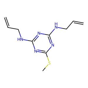 6-(Methylsulfanyl)-N~2~,N~4~-di(prop-2-en-1-yl)-1,3,5-triazine-2,4-diamine structure