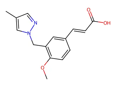 3-(4-Methoxy-3-((4-methyl-1H-pyrazol-1-yl)methyl)phenyl)acrylic acid structure