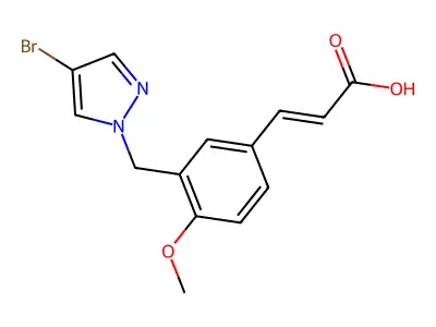3-[3-[(4-bromopyrazol-1-yl)methyl]-4-methoxy-phenyl]prop-2-enoic Acid structure