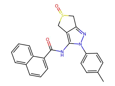 N-(5-oxido-2-(p-tolyl)-4,6-dihydro-2H-thieno[3,4-c]pyrazol-3-yl)-1-naphthamide structure