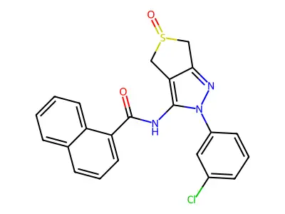 N-(2-(3-chlorophenyl)-5-oxido-4,6-dihydro-2H-thieno[3,4-c]pyrazol-3-yl)-1-naphthamide structure