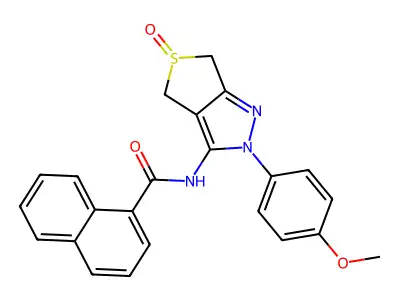 N-(2-(4-methoxyphenyl)-5-oxido-4,6-dihydro-2H-thieno[3,4-c]pyrazol-3-yl)-1-naphthamide structure