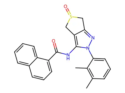 N-[2-(2,3-dimethylphenyl)-5-oxo-4,6-dihydrothieno[3,4-c]pyrazol-3-yl]naphthalene-1-carboxamide structure