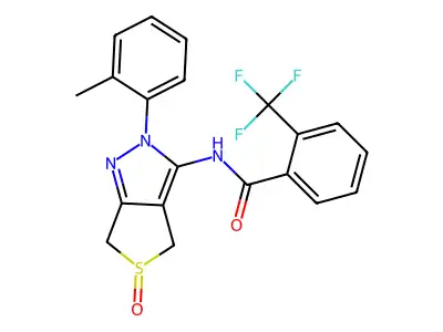 N-(5-oxido-2-(o-tolyl)-4,6-dihydro-2H-thieno[3,4-c]pyrazol-3-yl)-2-(trifluoromethyl)benzamide structure