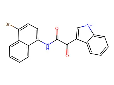 N-(4-bromonaphthalen-1-yl)-2-(1H-indol-3-yl)-2-oxoacetamide structure