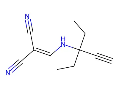 2-[(3-Ethylpent-1-yn-3-ylamino)methylidene]propanedinitrile structure