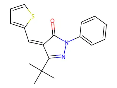 5-Tert-butyl-2-phenyl-4-(thiophen-2-ylmethylidene)pyrazol-3-one structure