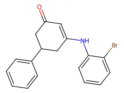 3-[(2-Bromophenyl)amino]-5-phenylcyclohex-2-en-1-one structure