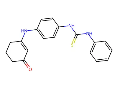 1-[4-[(3-Oxocyclohexen-1-yl)amino]phenyl]-3-phenylthiourea structure