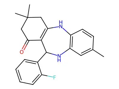 10-(2-fluorophenyl)-6,14,14-trimethyl-2,9-diazatricyclo[9.4.0.0^{3,8}]pentadeca-1(11),3(8),4,6-tetraen-12-one structure