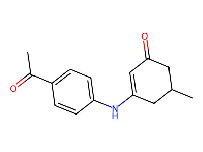 3-[(4-Acetylphenyl)amino]-5-methylcyclohex-2-en-1-one structure