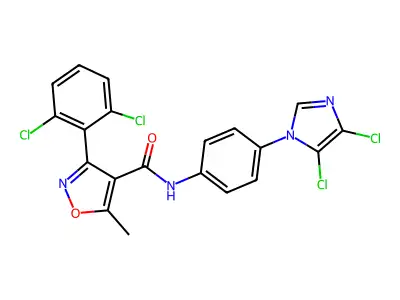 N-[4-(4,5-dichloroimidazol-1-yl)phenyl]-3-(2,6-dichlorophenyl)-5-methyl-1,2-oxazole-4-carboxamide structure