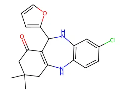 6-chloro-10-(furan-2-yl)-14,14-dimethyl-2,9-diazatricyclo[9.4.0.0^{3,8}]pentadeca-1(11),3(8),4,6-tetraen-12-one structure