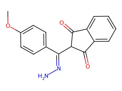 2-[C-(4-methoxyphenyl)carbonohydrazonoyl]indene-1,3-dione structure