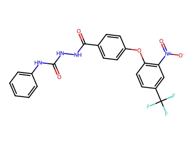 1-[[4-[2-Nitro-4-(trifluoromethyl)phenoxy]benzoyl]amino]-3-phenylurea structure