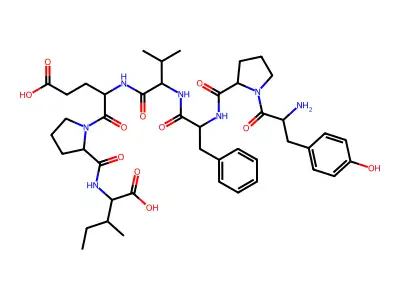 Tyrosylprolylphenylalanylvalyl-alpha-glutamylprolylisoleucine structure