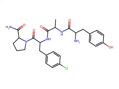 Tyrosylalanyl-4-chlorophenylalanylprolinamide structure