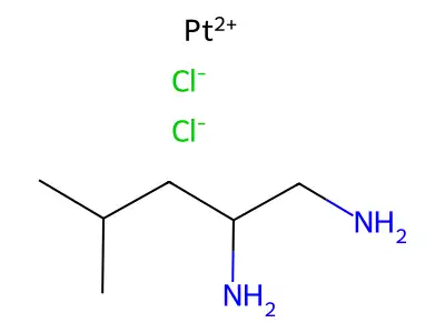 L-1,2-Diamino-4-methylpentane-dichloroplatinum(II) structure