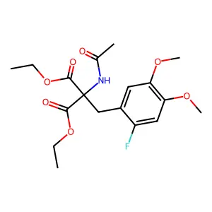 Diethyl 2-acetamido-2-[(2-fluoro-4,5-dimethoxyphenyl)methyl]propanedioate structure
