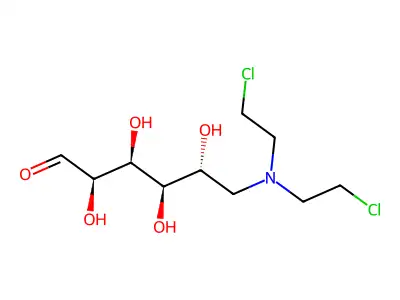 6-(Bis(2-chloroethyl)amino)-6-deoxyglucose structure