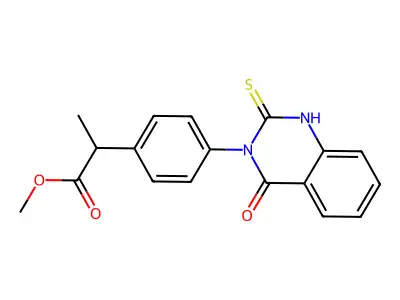Methyl 4-(2-mercapto-4(3H)-quinazolon-3-yl)phenylpropionate structure