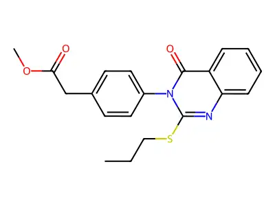 Benzeneacetic acid, 4-(4-oxo-2-(propylthio)-3(4H)-quinazolinyl)-, methyl ester structure