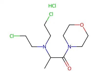Morpholine, 4-(2-(bis(2-chloroethyl)amino)propionyl)-, hydrochloride structure