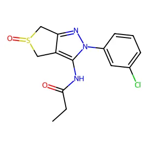 N-(2-(3-chlorophenyl)-5-oxido-4,6-dihydro-2H-thieno[3,4-c]pyrazol-3-yl)propionamide structure