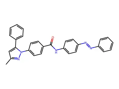 Benzamide, 4-(3-methyl-5-phenyl-1H-pyrazol-1-yl)-N-[4-(2-phenyldiazenyl)phenyl]- structure