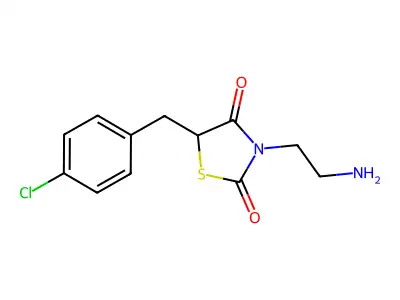 3-(2-Aminoethyl)-5-[(4-chlorophenyl)methyl]-1,3-thiazolidine-2,4-dione structure