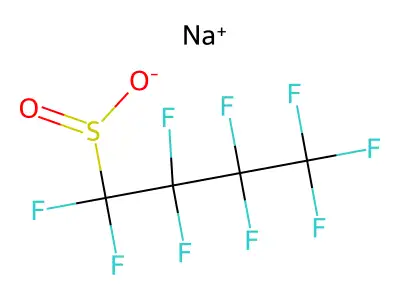 1-Butanesulfinic acid, 1,1,2,2,3,3,4,4,4-nonafluoro-, sodium salt structure