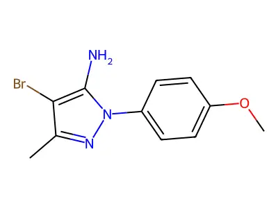 4-Bromo-2-(4-methoxyphenyl)-5-methylpyrazol-3-amine structure