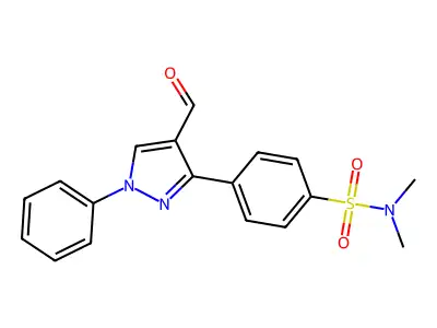 3-{4-[(Dimethylamino)sulfonyl]phenyl}-1-phenylpyrazole-4-carbaldehyde structure