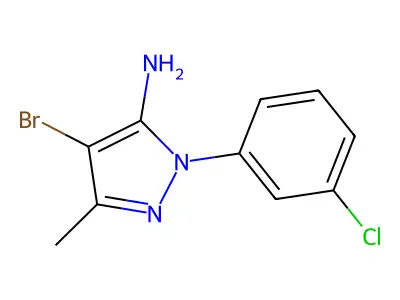 1H-Pyrazol-5-amine, 4-bromo-1-(3-chlorophenyl)-3-methyl- structure