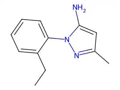 3-methyl-1-(2-ethylphenyl)-1H-pyrazol-5-amine structure