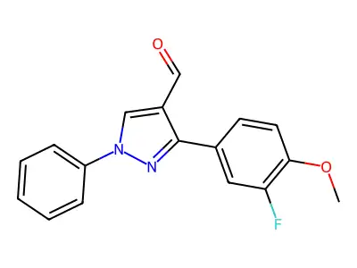 3-(3-fluoro-4-methoxyphenyl)-1-phenyl-1H-pyrazole-4-carbaldehyde structure