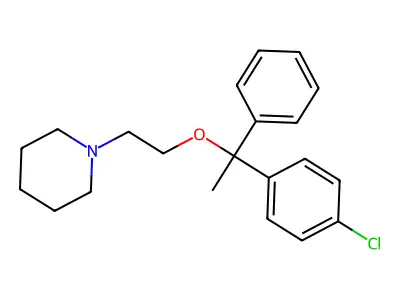 Piperidine, 1-(2-(alpha-(p-chlorophenyl)-alpha-methylbenzyloxy)ethyl)- structure